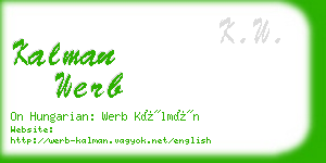 kalman werb business card